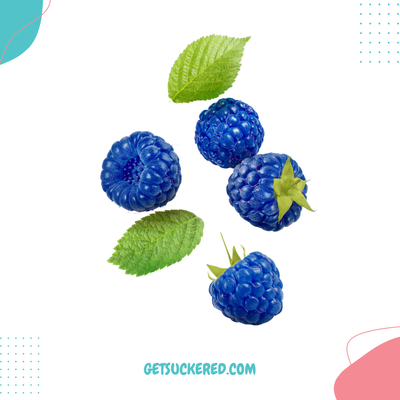 GetSuckered blue raspberry essence with juicy berry punch and confectionery sweetness