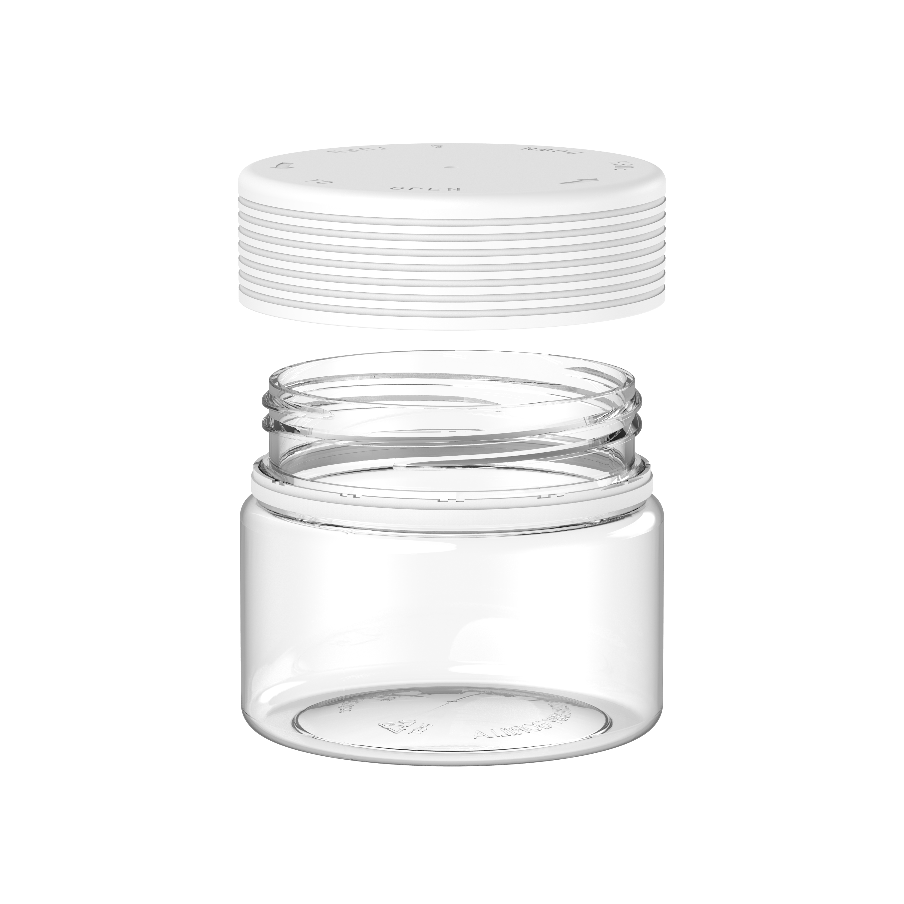Premium 2 oz Clear Jar with White Lid