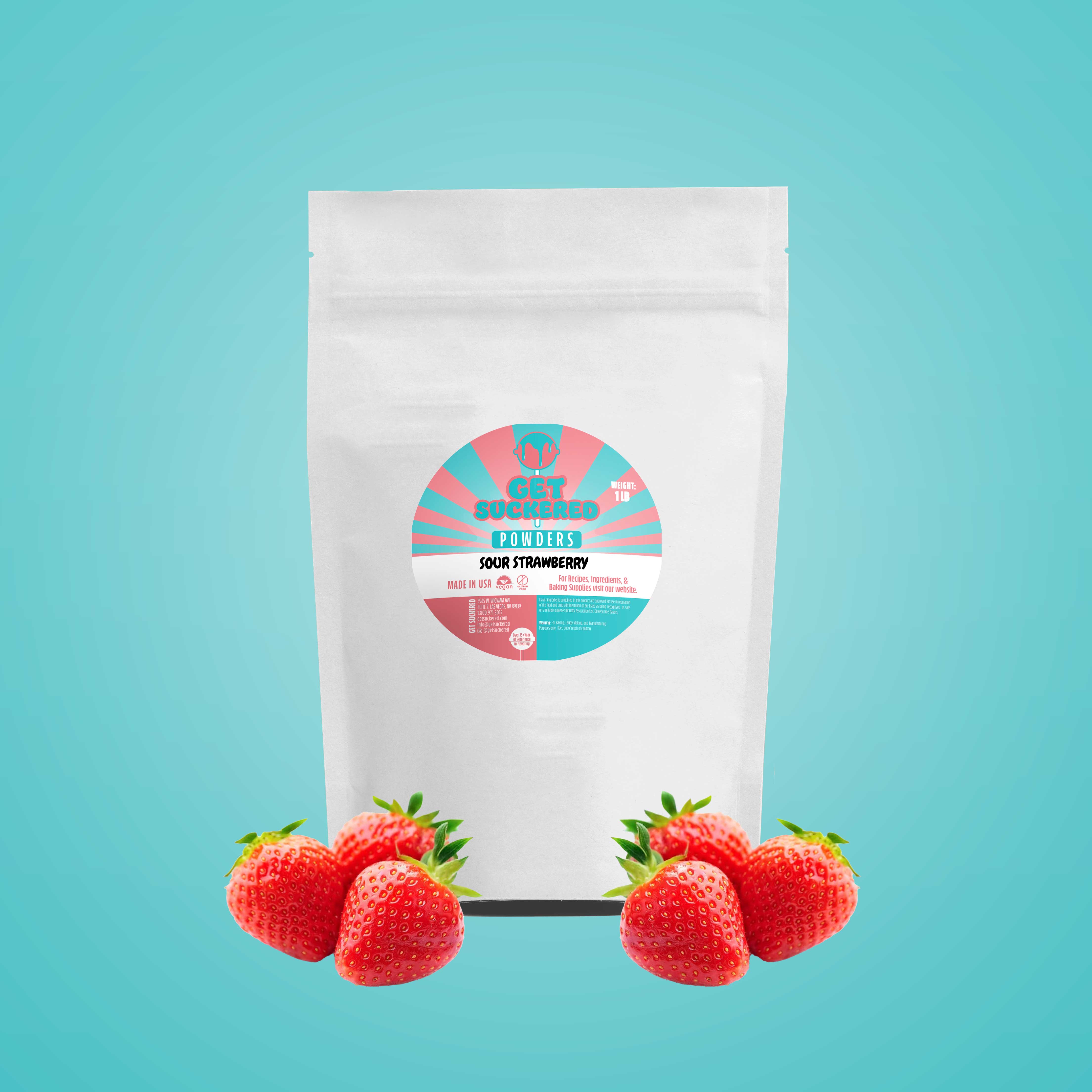 Sour Strawberry Flavored Powder - Sugar Free