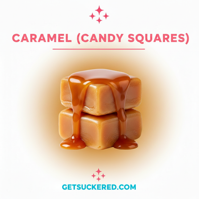 Caramel Candy Squares Flavor Hero Card