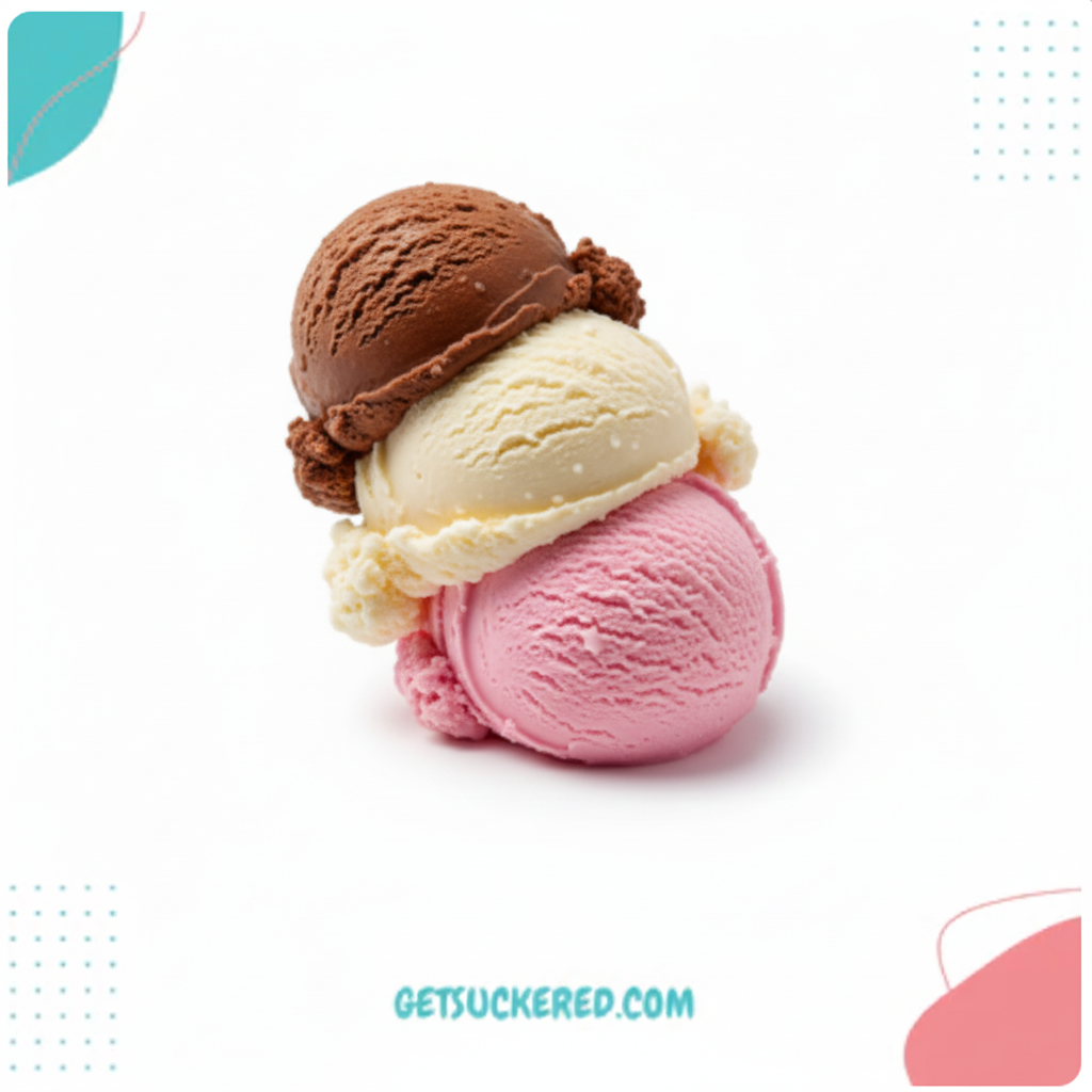 Neapolitan Ice Cream – No Background – Get Suckered